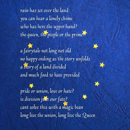 Poem on the topic of Brexit. Written when Boris Johnson got elected as prime minister.